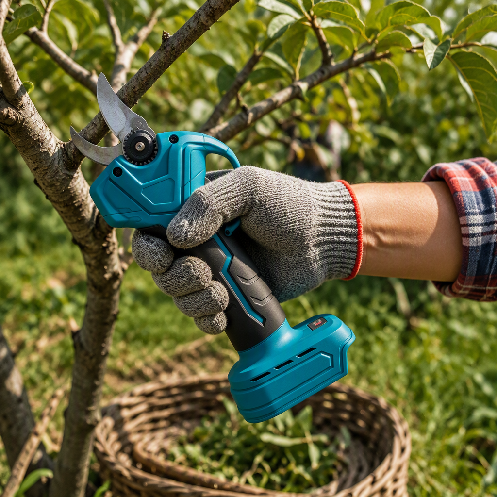 Multi-functional electric lithium battery pruning shears, electric shears, household hardware tools, lightweight and sharp garden scissors, green plant trimmers details Picture