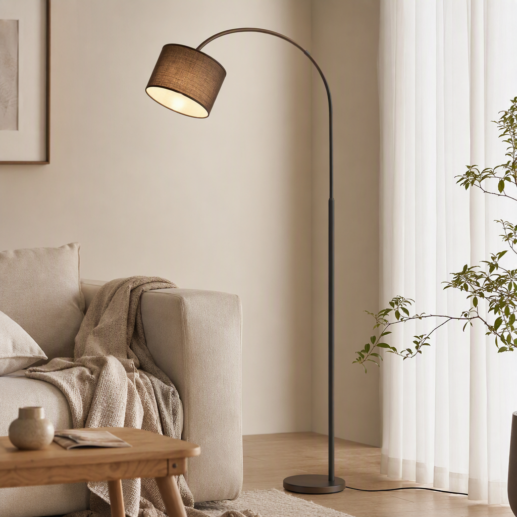 Modern and simple floor lamps, warm bedroom, living room and study creative atmosphere lighting and decorative lamps details Picture