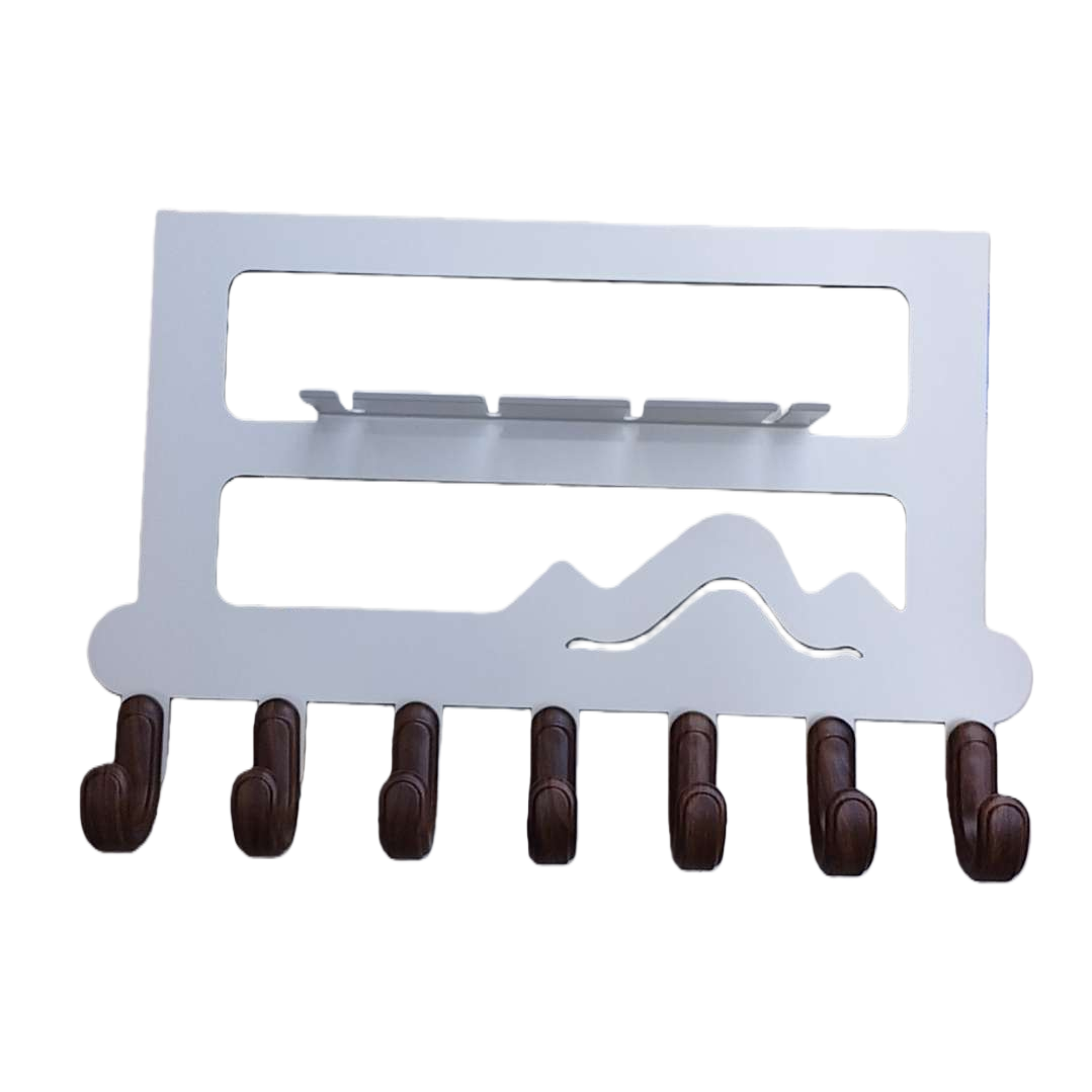حوائط بيضاء متعددة الأغراض ذات سبعة خطافات على جدران المطابخ الحمامات، مزخرفة منزليا Item Picture