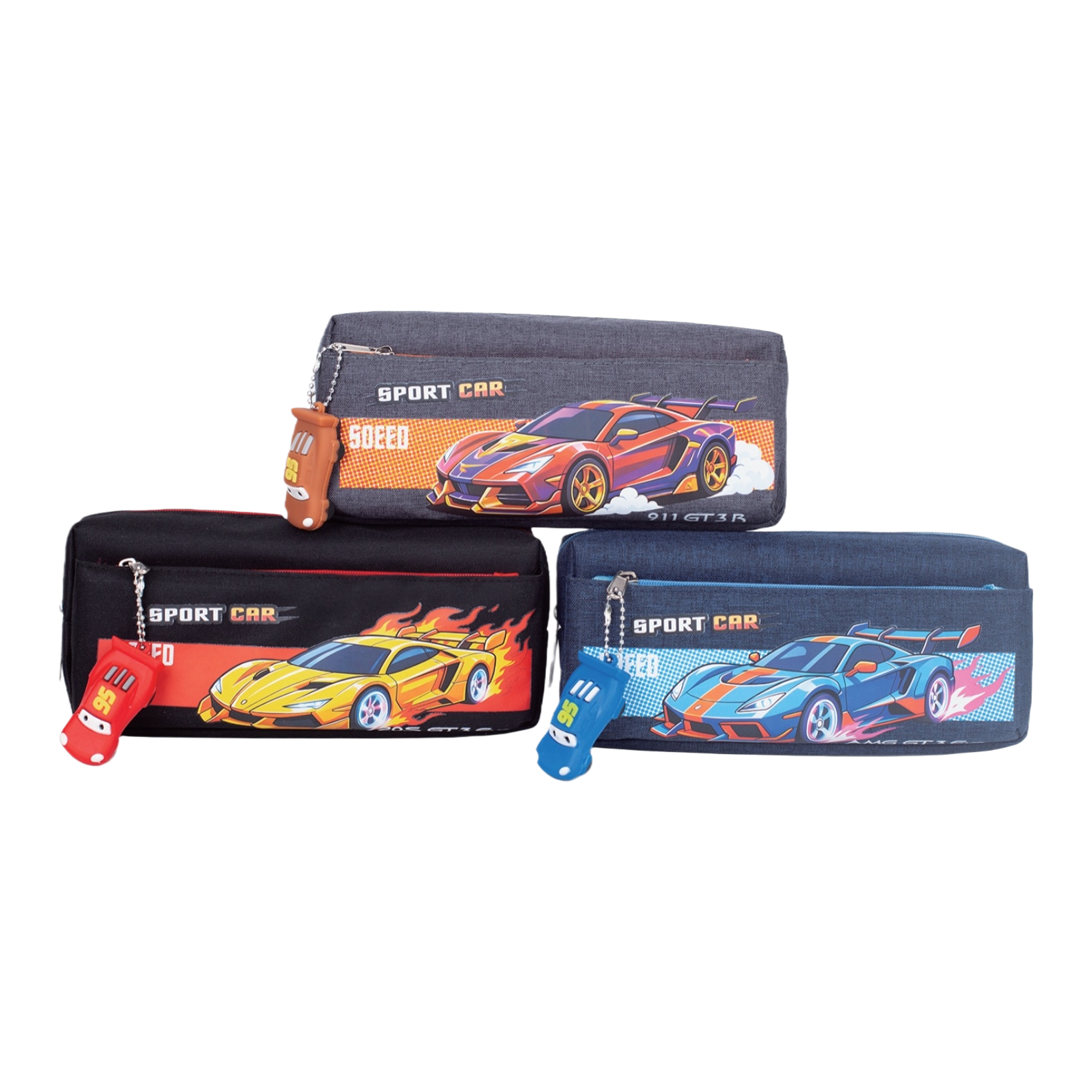 Racing-themed multi-functional stationery storage box, student pen case, creative portable pen case Application Scenario