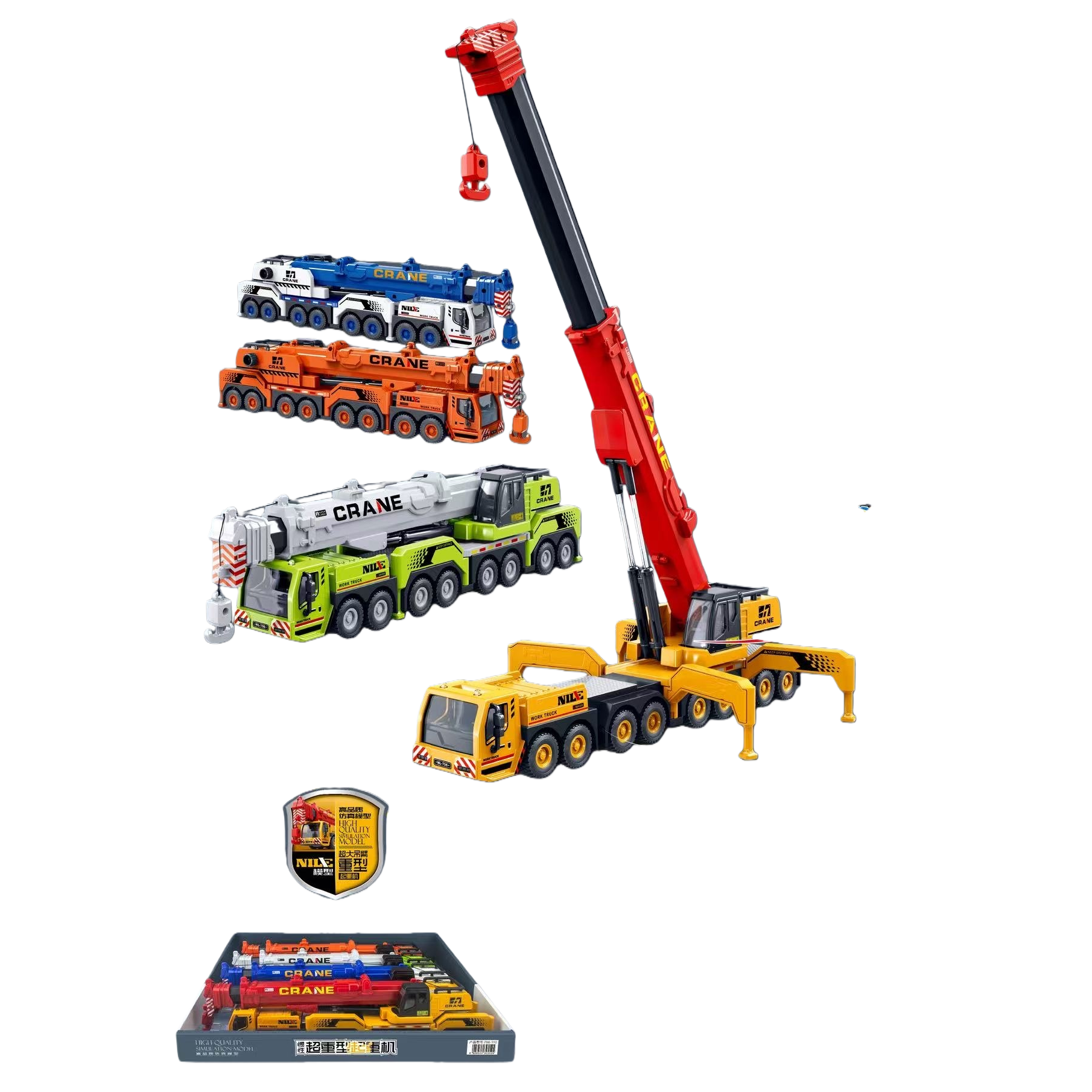 Red heavy duty grúa modelo boom simulación de juguetes artesanía exquisita conveniente para la colección exhibición niños regalo Item Picture