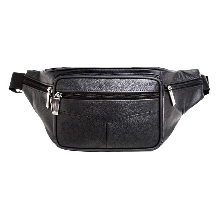 Fashionable and simple top layer cowhide waist bag, multi-functional casual men's and women's waist strap bag, trendy and versatile leather small bag Item Picture