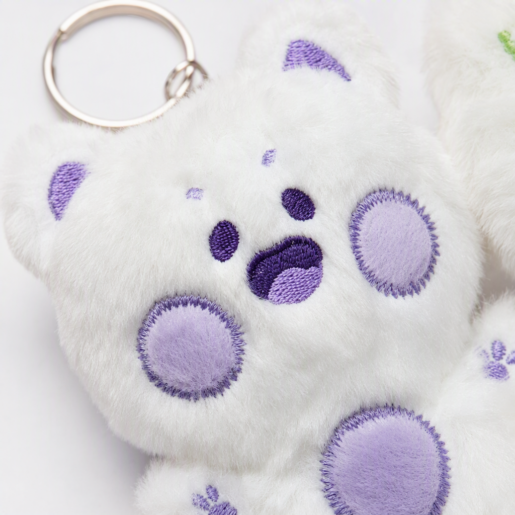Dudu Bear plush toys, schoolbags, keychains, pendants, small decorations, cute cartoon paintings, animations, wholesale for foreign trade, colorful embroidered plush bear keychains, Mother's Day gifts, cute keychains, accessories, acrylic material, multiple color options Item Picture