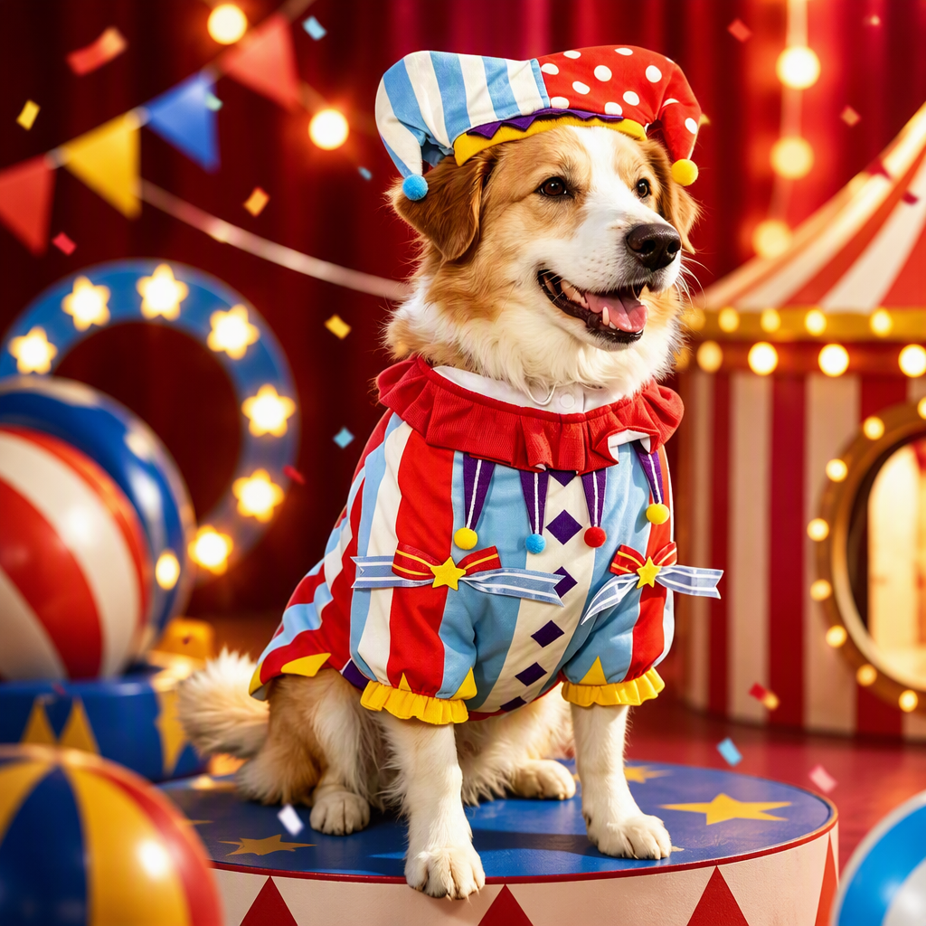 In stock: autumn, winter, Christmas pet clothes, cat and dog clothes, pet clothing, dog clothes, pet Christmas circus clothes, clown sets