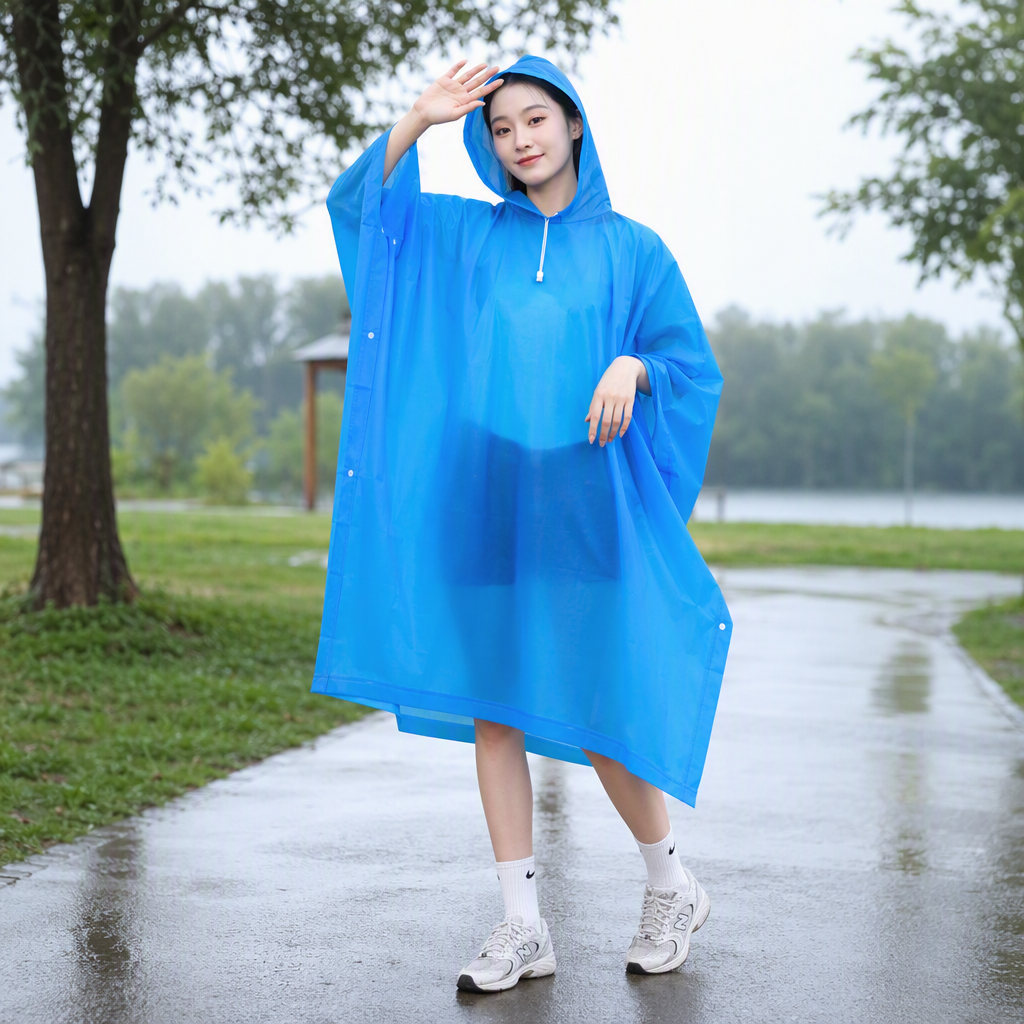Multi-functional one-piece raincoat, windproof, sunshade, rainproof, outdoor raincoat, portable waterproof, windproof and rainproof equipment, unisex EVA raincoat