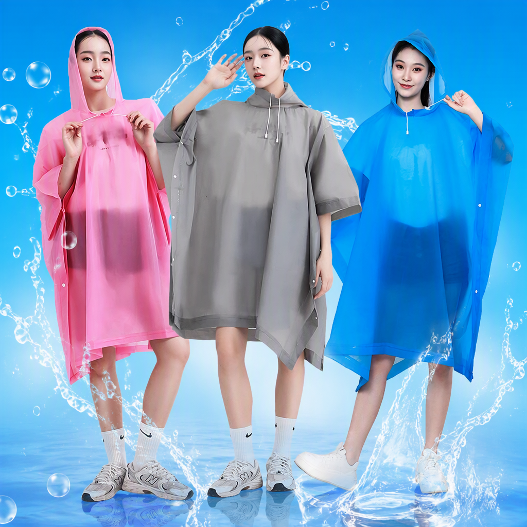 Impermeable de una pieza multifuncional impermeable a prueba de viento protector solar impermeable a prueba de lluvia poncho de exterior portátil impermeable a prueba de viento impermeable unisex EVA rainwear details Picture