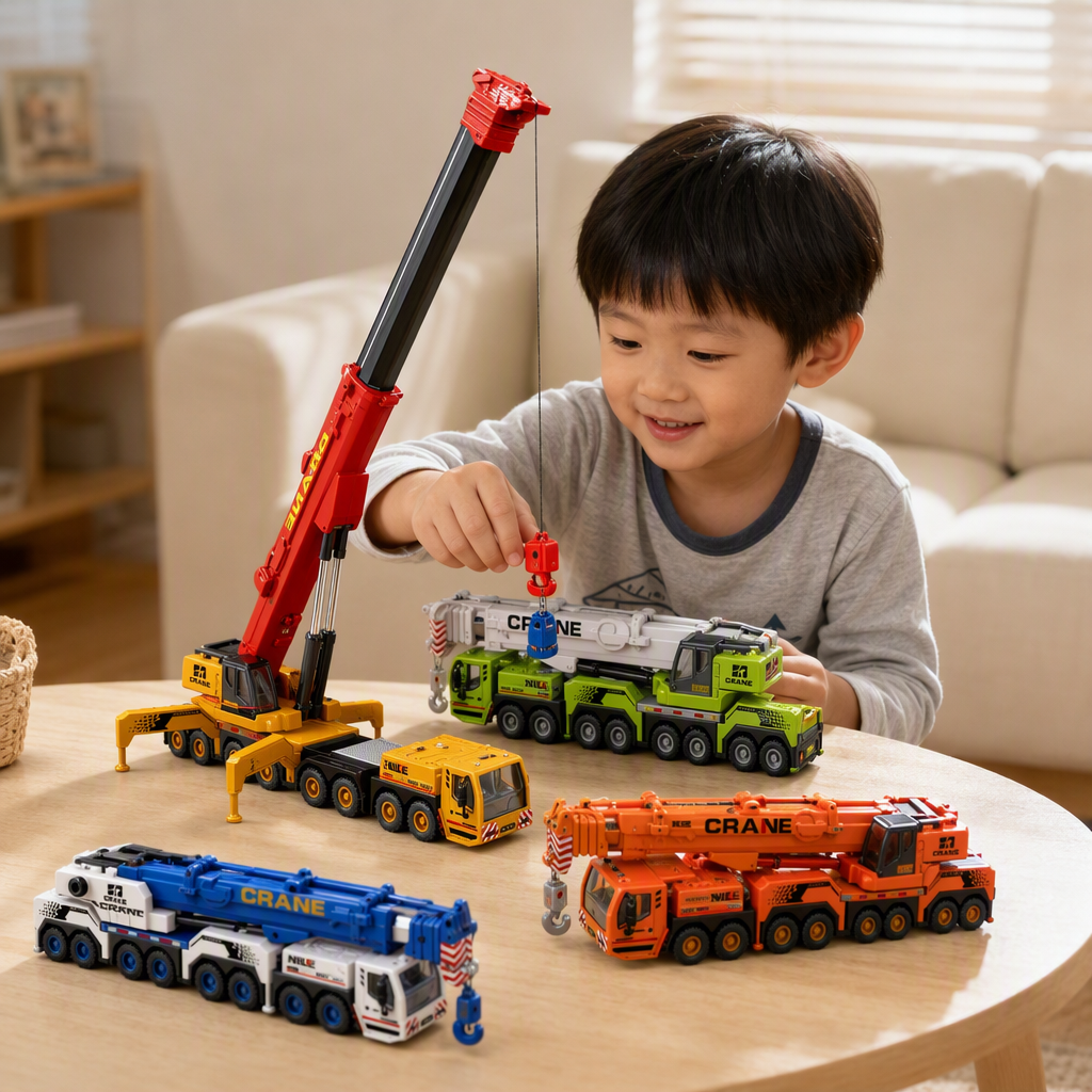 Red heavy duty grúa modelo boom simulación de juguetes artesanía exquisita conveniente para la colección exhibición niños regalo details Picture