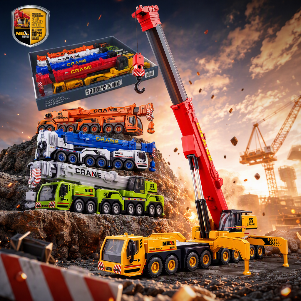 Red heavy duty grúa modelo boom simulación de juguetes artesanía exquisita conveniente para la colección exhibición niños regalo Specification image