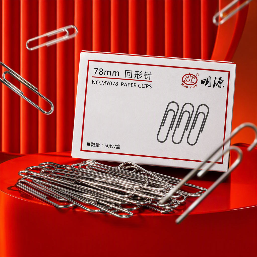 The Mingyuan 78mm white paper box packaging paper clip office stationery supplies are neat and practical Specification image