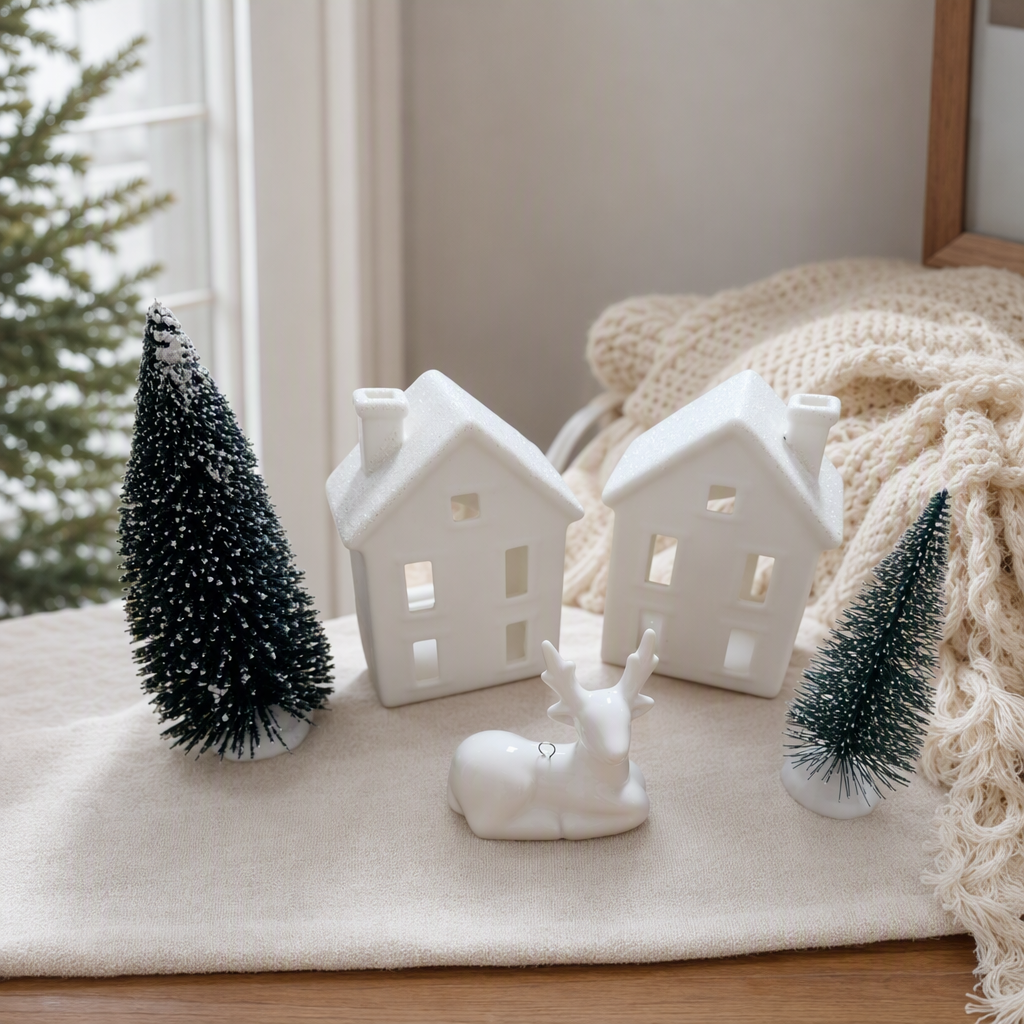 White House decorations, white reindeer Christmas tree ornaments, holiday decorations, warm Christmas atmosphere home decoration details Picture