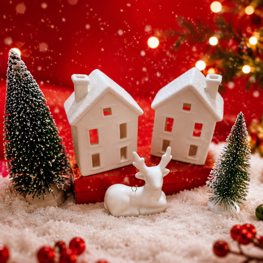White House decorations, white reindeer Christmas tree ornaments, holiday decorations, warm Christmas atmosphere home decoration Specification image