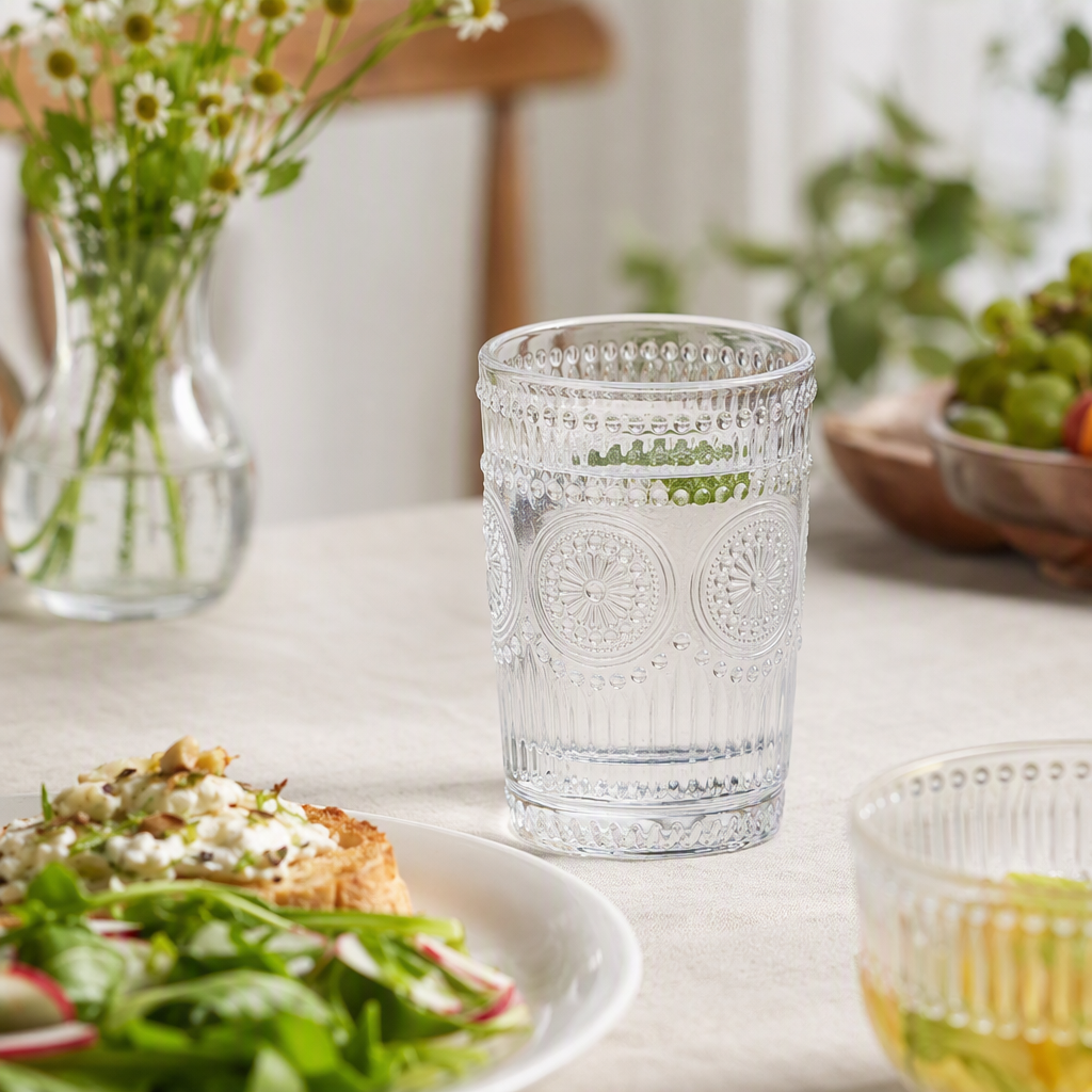 Sunflower glass water cup, daily drinking cup, creative glass wholesale set details Picture