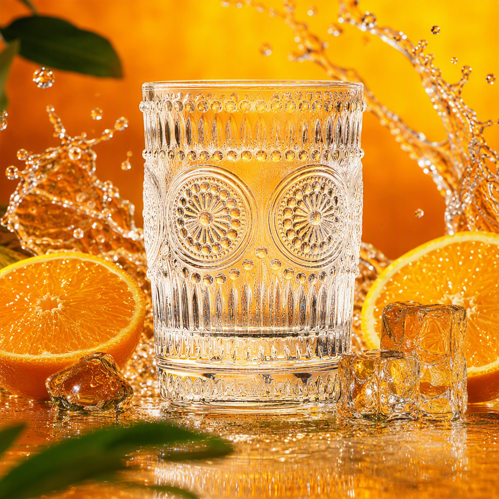 Sunflower glass water cup, daily drinking cup, creative glass wholesale set Specification image