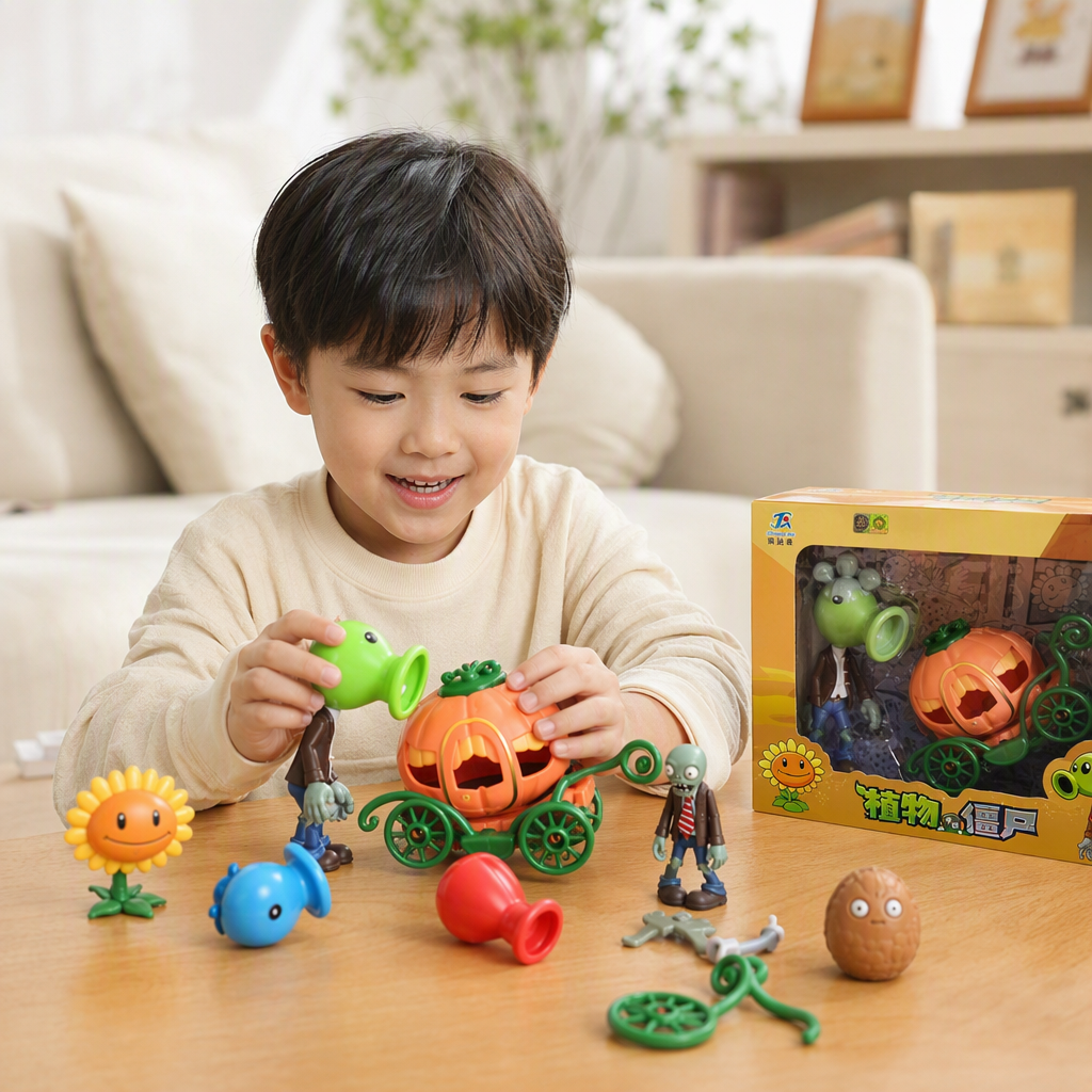 Plant Zombie Fun Toy Set, children's educational assembly, creative collectible Gift Box, multiple styles to choose from details Picture