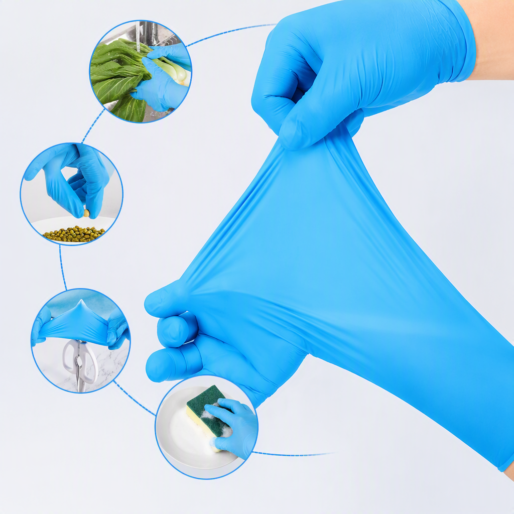 High-quality nitrile gloves, disposable hand protection gloves, oil-resistant and durable hygiene products, nitrile gloves details Picture