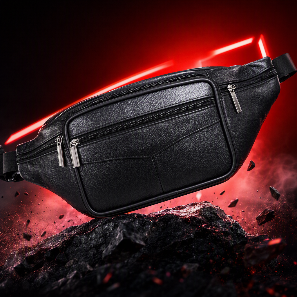 Fashionable and simple top layer cowhide waist bag, multi-functional casual men's and women's waist strap bag, trendy and versatile leather small bag Specification image