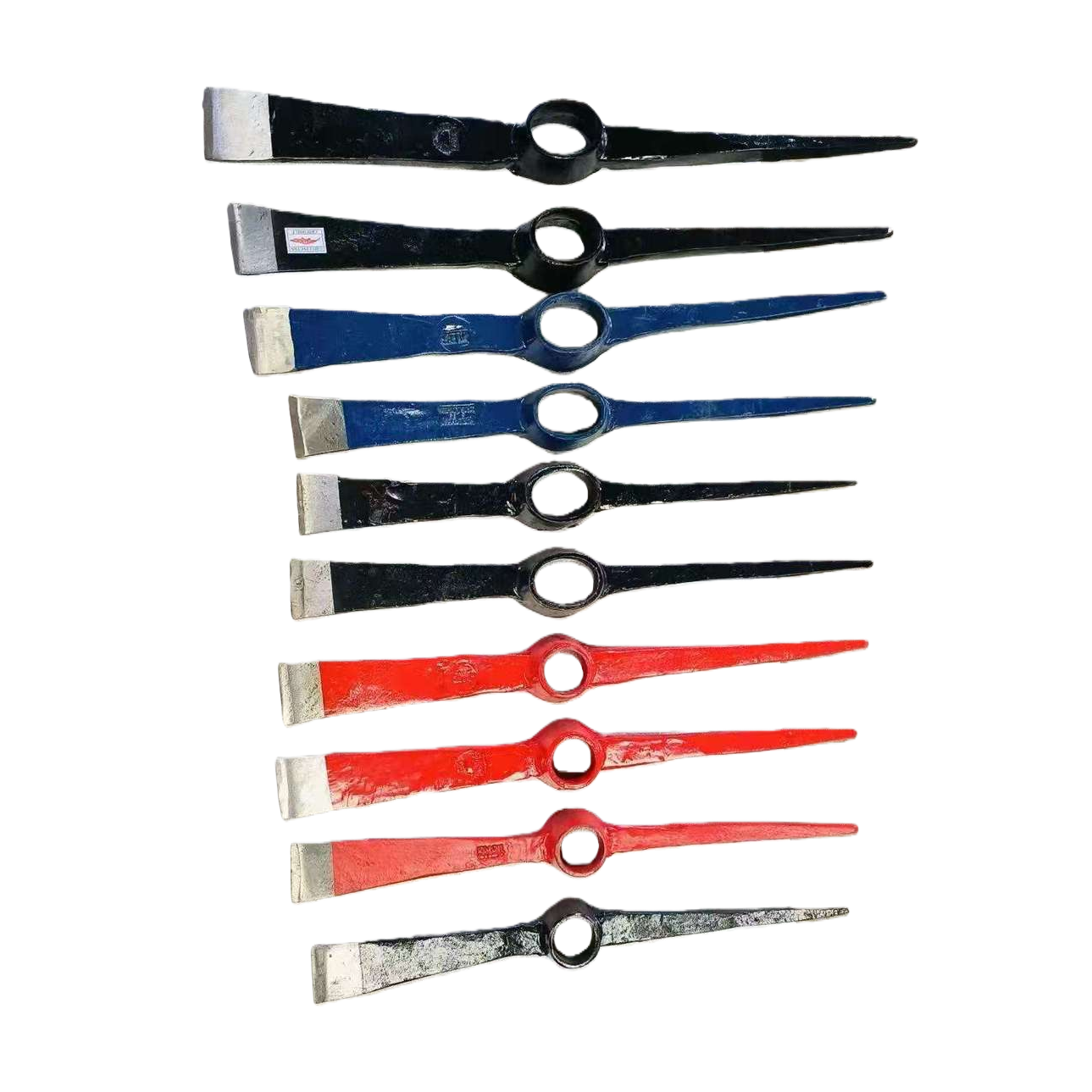 The multi-color manual pickaxe is a versatile gardening tool that is sturdy and durable, suitable for excavation and trimming construction sites Item Picture