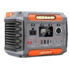 The multi-functional portable power bank in gray and orange is compact and lightweight, suitable for multiple devices Item Picture