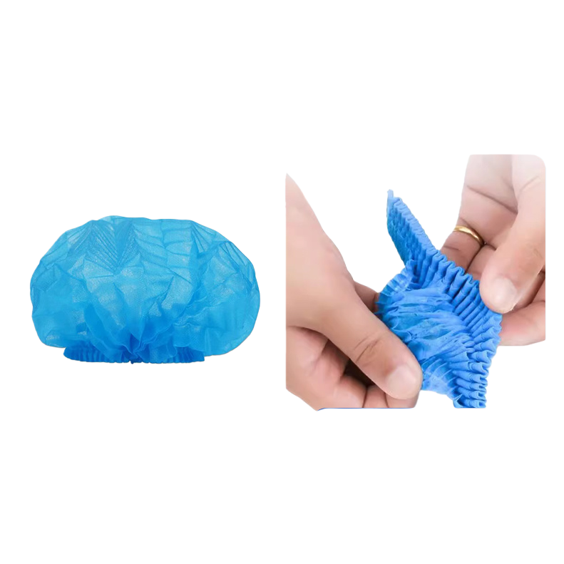 Protección de la cabeza tapa de tela no tejida protección de seguridad polvo y anticontaminación productos de protección ligero y transpirable multiuso desechable protector sombrero de tira Item Picture