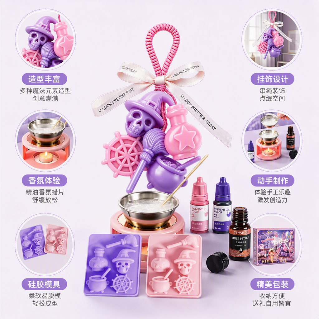 紫色魔法主题串串皂DIY套装创意手工制作套装香氛润肤礼盒儿童成人适用