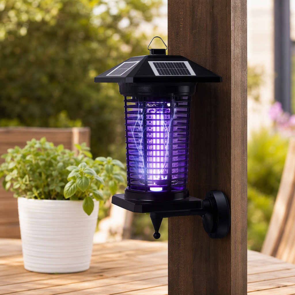 High-efficiency and environmentally friendly solar mosquito-killing lamp, black insect repellent and mosquito repellent, for outdoor use at night, battery-free details Picture