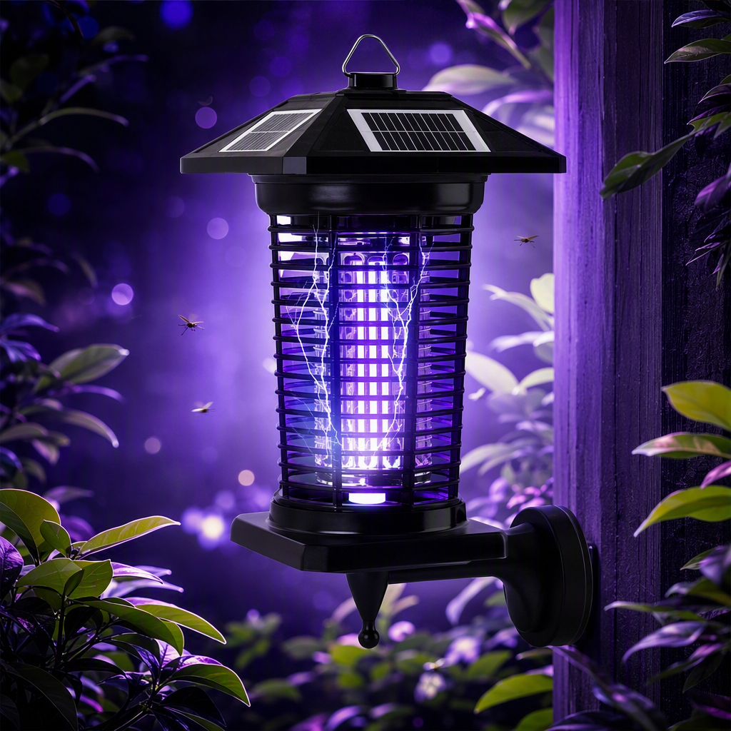 High-efficiency and environmentally friendly solar mosquito-killing lamp, black insect repellent and mosquito repellent, for outdoor use at night, battery-free Specification image