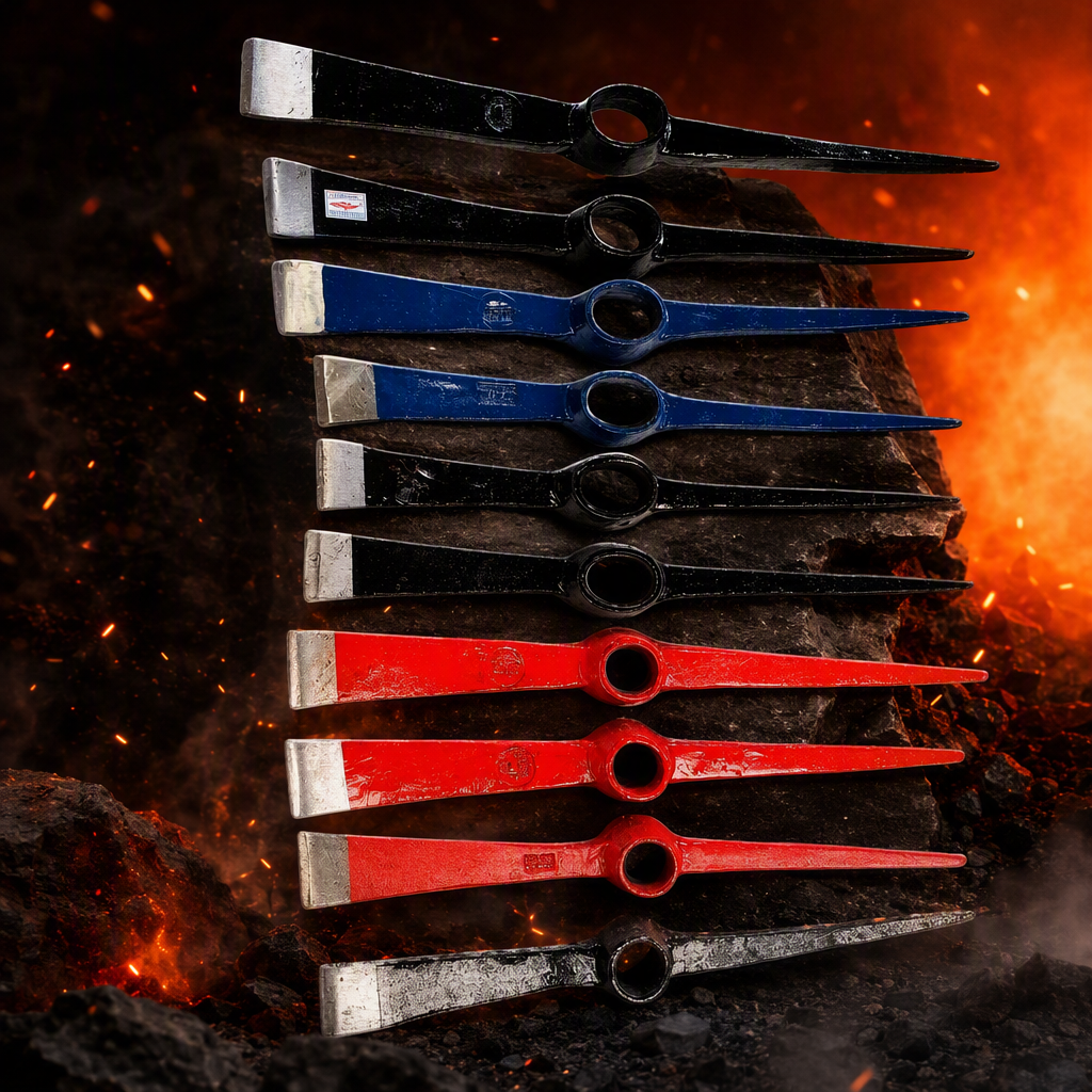 The multi-color manual pickaxe is a versatile gardening tool that is sturdy and durable, suitable for excavation and trimming construction sites Specification image