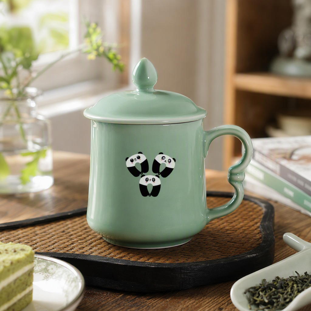Colorful Celadon Cups, Creative Daily Necessities, Home And Office Coffee And Tea Sets, Heat-Resistant, Shock-Resistant, Simple And Fashionable details Picture