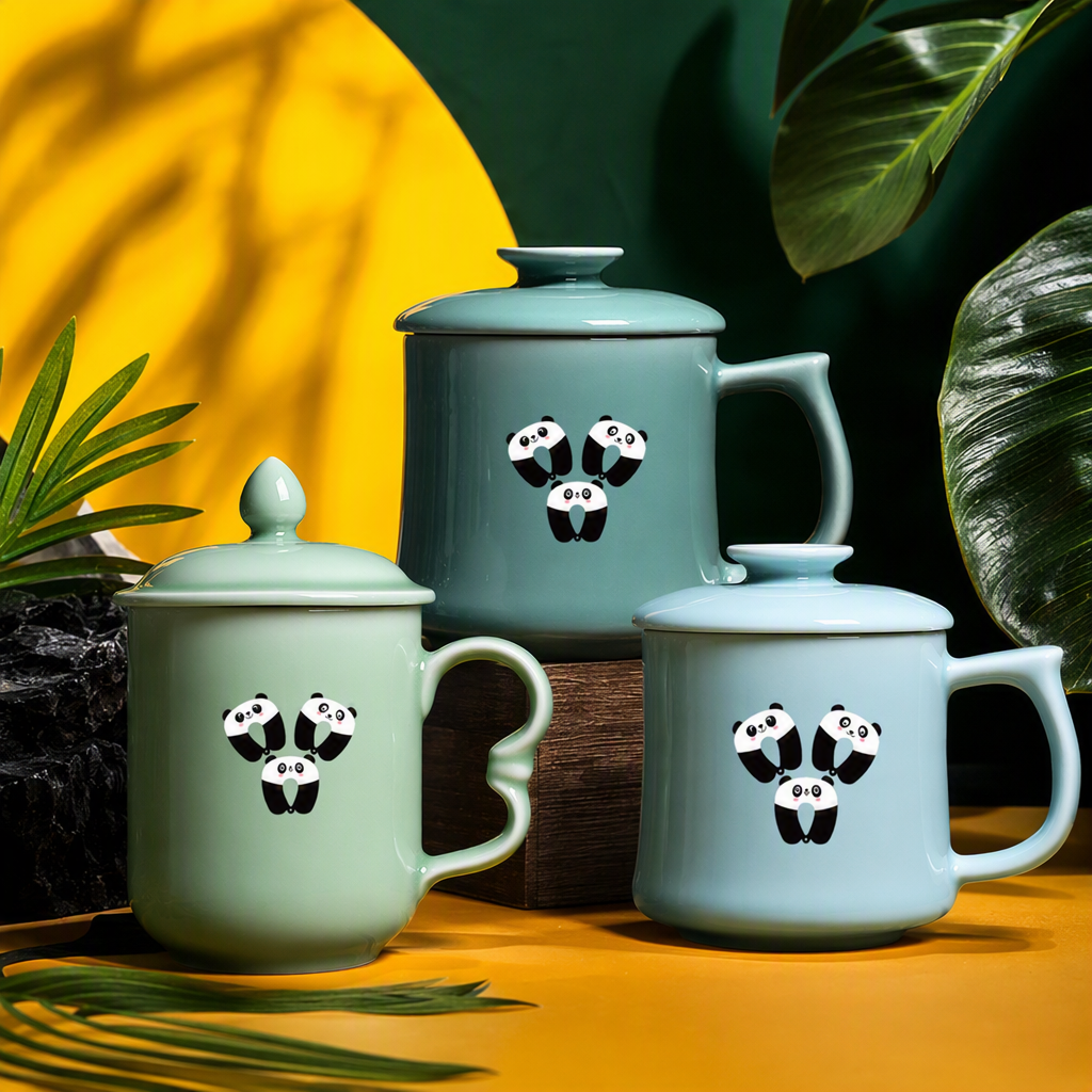 Colorful Celadon Cups, Creative Daily Necessities, Home And Office Coffee And Tea Sets, Heat-Resistant, Shock-Resistant, Simple And Fashionable