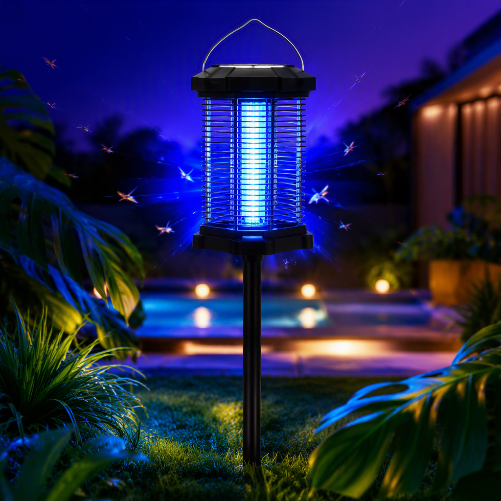 High-efficiency and environmentally friendly black solar mosquito-killing lamp, outdoor mosquito repellent and mosquito prevention device, battery-free night insect repellent wonder Specification image
