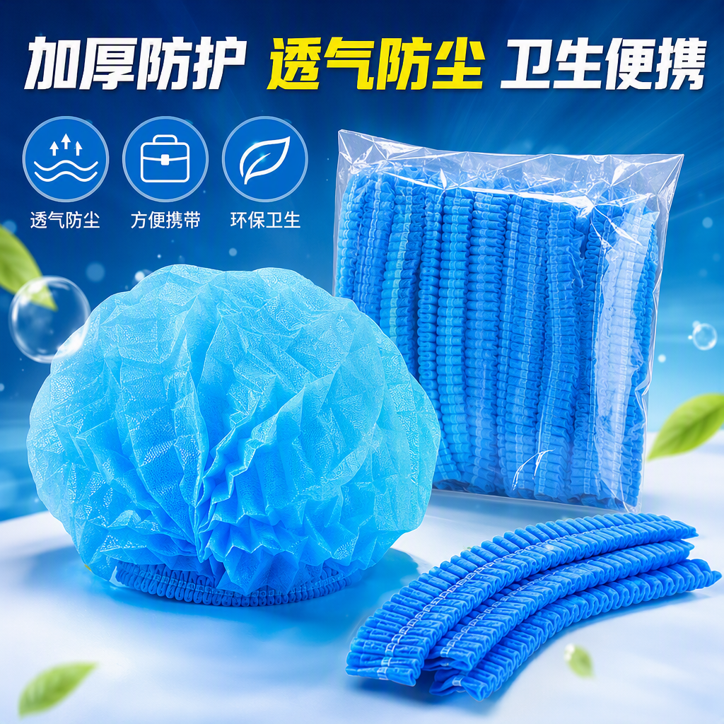 Head protection non-woven fabric cap, safety protection, dust-proof and pollution-proof protective equipment, lightweight, breathable, multi-purpose disposable protective strip cap
