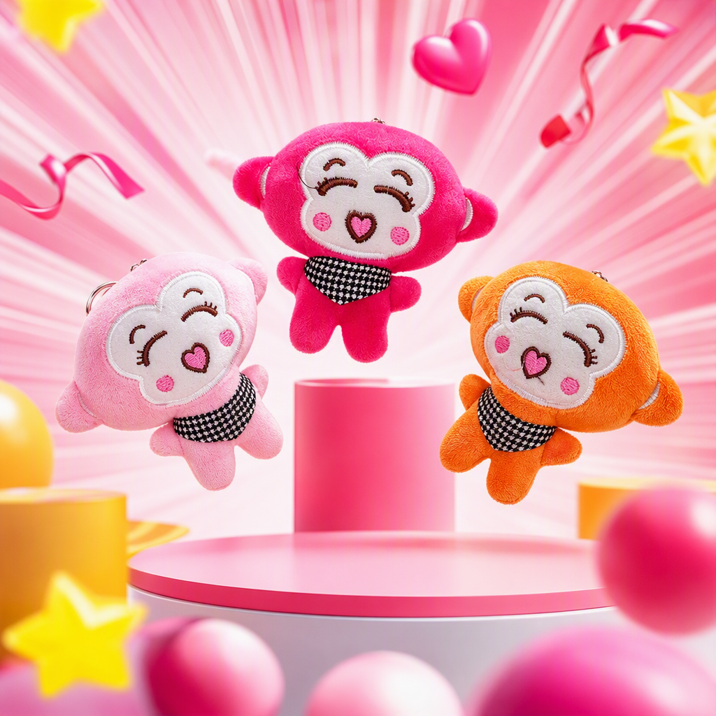 Caballo mono mono peluche colgante llavero bolsa colgante evento regalo comercio exterior envío regalo para niños rosa fushia naranja tres monos de peluche muñeca lindo juguete de tela cojín regalo para niños pieza de diversión Application Scenario