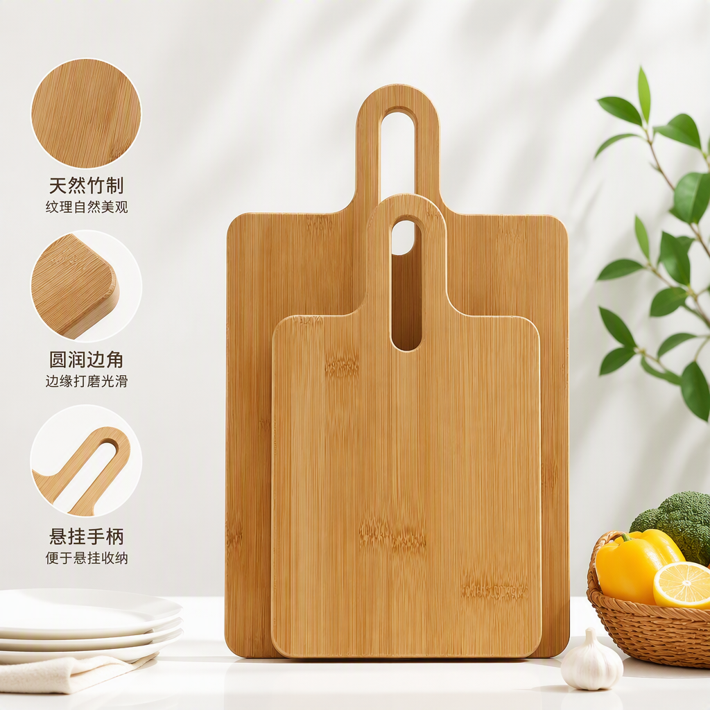 环保竹制浅色砧板耐用厨房切菜板家用多功能菜板水果切割用品
