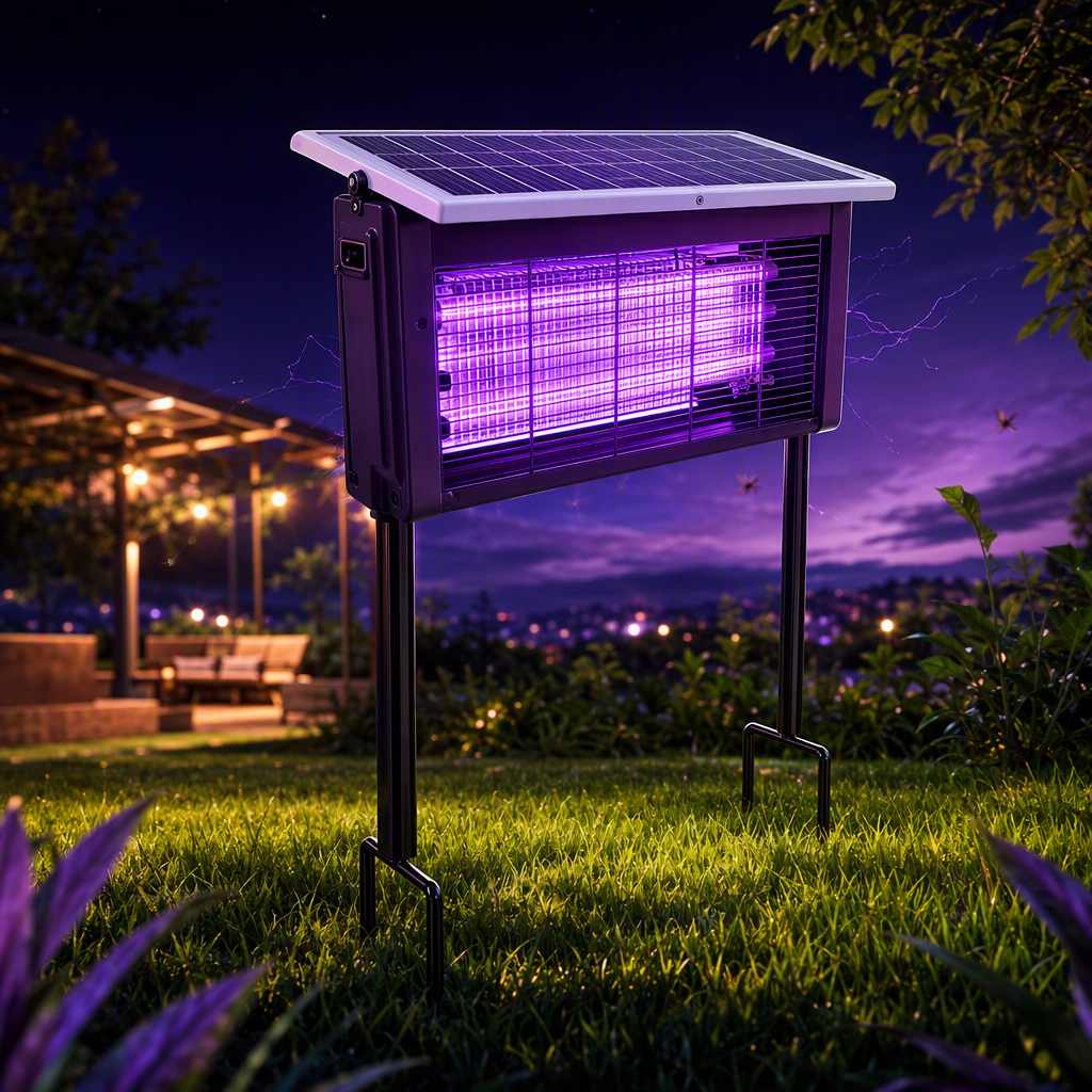 Purple LED mosquito-killing lamp, a silent and radiation-free mosquito repellent and trap for indoor use at home. A perfect mosquito-proof tool Specification image