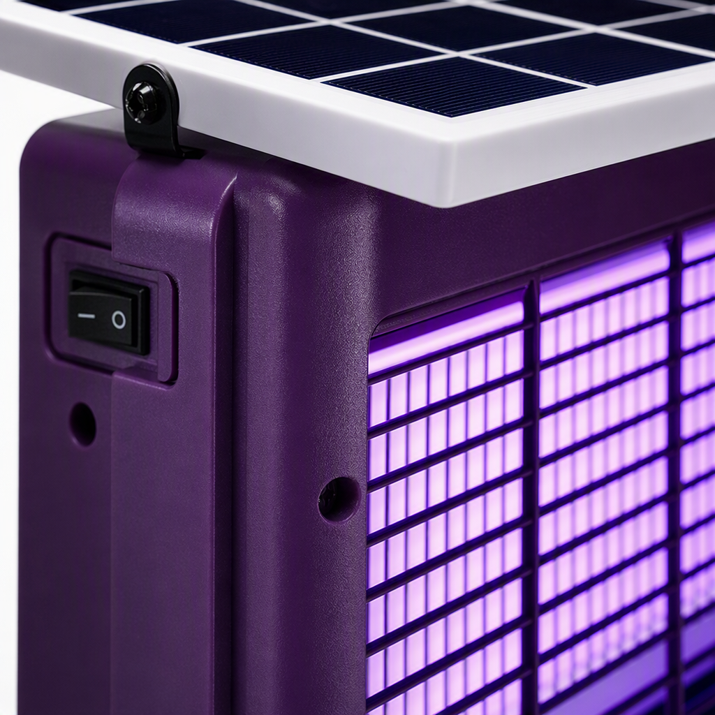 Purple LED mosquito-killing lamp, a silent and radiation-free mosquito repellent and trap for indoor use at home. A perfect mosquito-proof tool Application Scenario