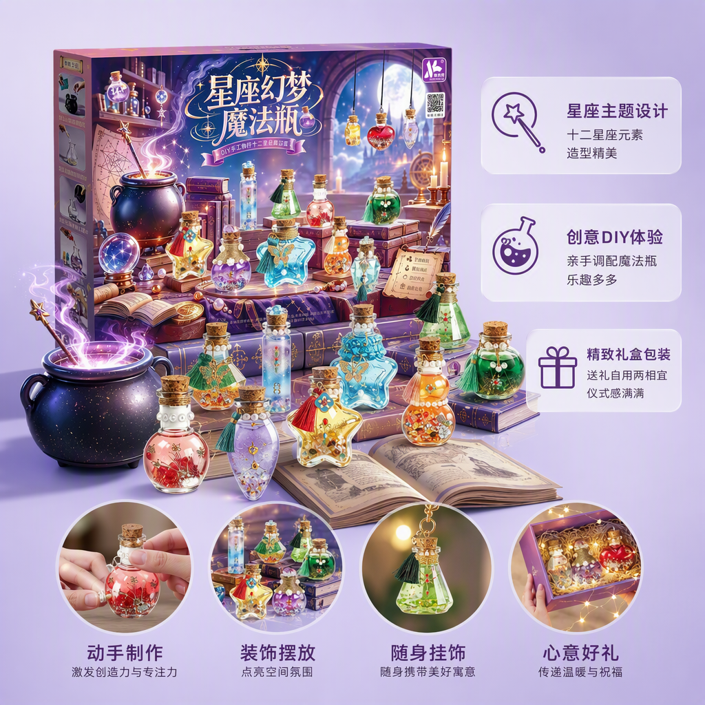 星空魔法瓶手工创意套装多款可选儿童成人礼物DIY趣味趣味手工制作体验包