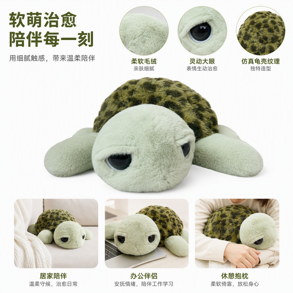 Luz verde peluche tortuga muñeca 20cm emulación bonnie peluche