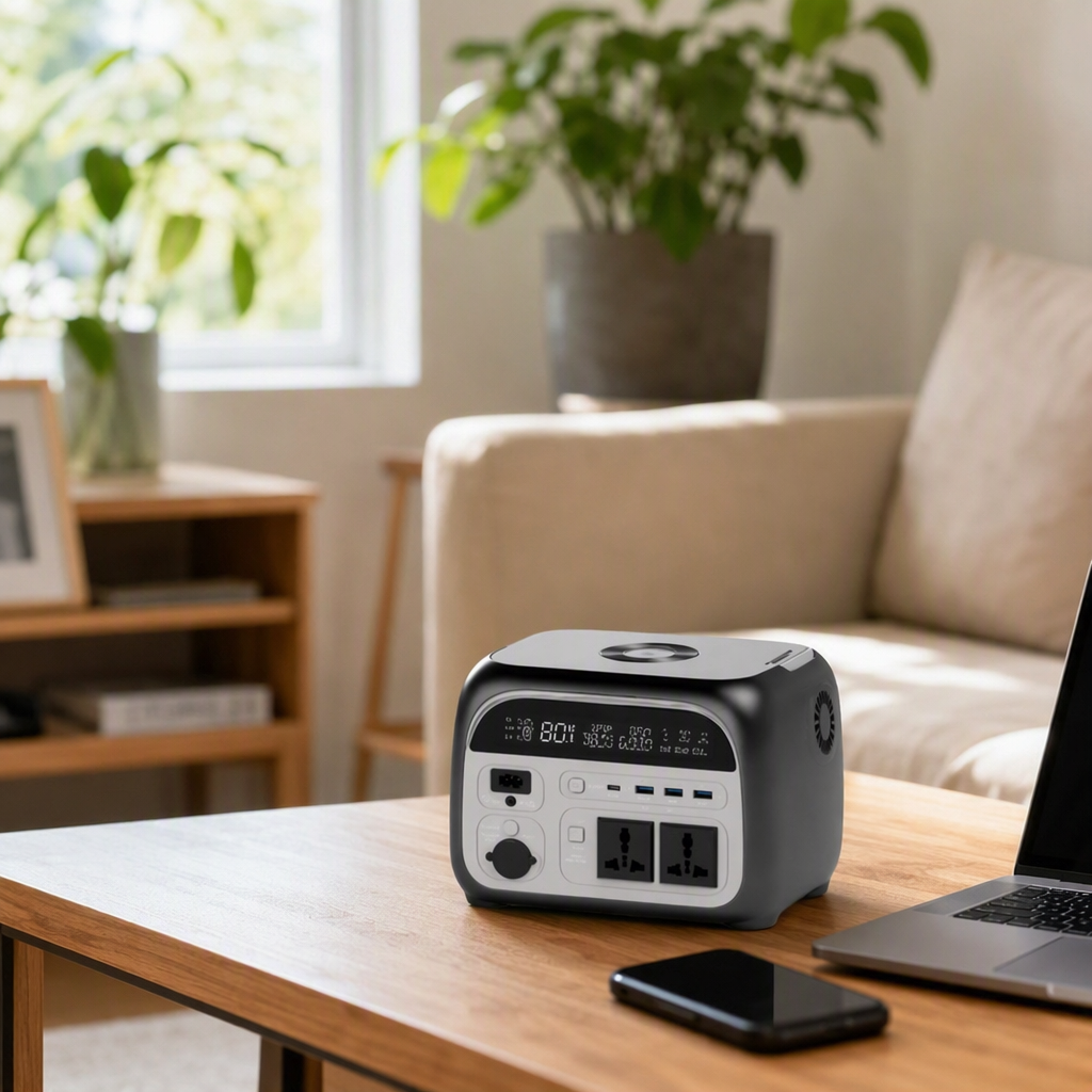 The multi-functional black portable power bank with large capacity is suitable for multiple devices and is lightweight and portable details Picture