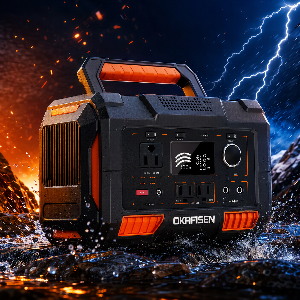Banco de potencia portátil multifuncional negro naranja doble color compacto y ligero al aire libre viaje banco de carga gran capacidad Specification image