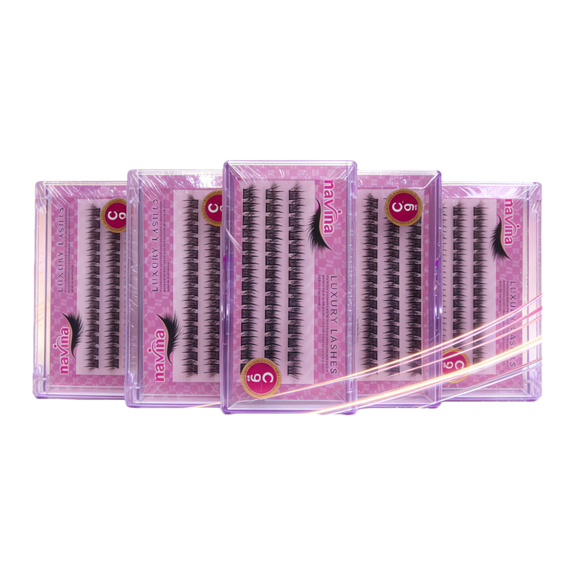 Paquete rosa grueso natural pestañas postizas delgadas y voluminosas maquillaje duradero natural para todos los días Item Picture