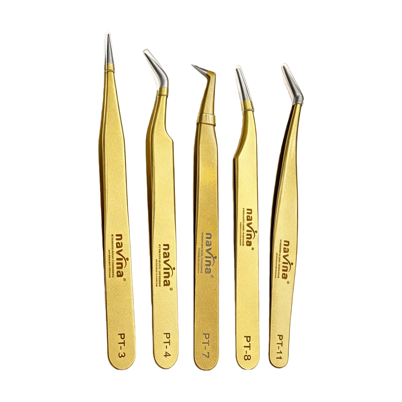 Professional golden tweezers set, beauty and eyebrow shaping detail modification tool, multi-functional makeup tool set Item Picture