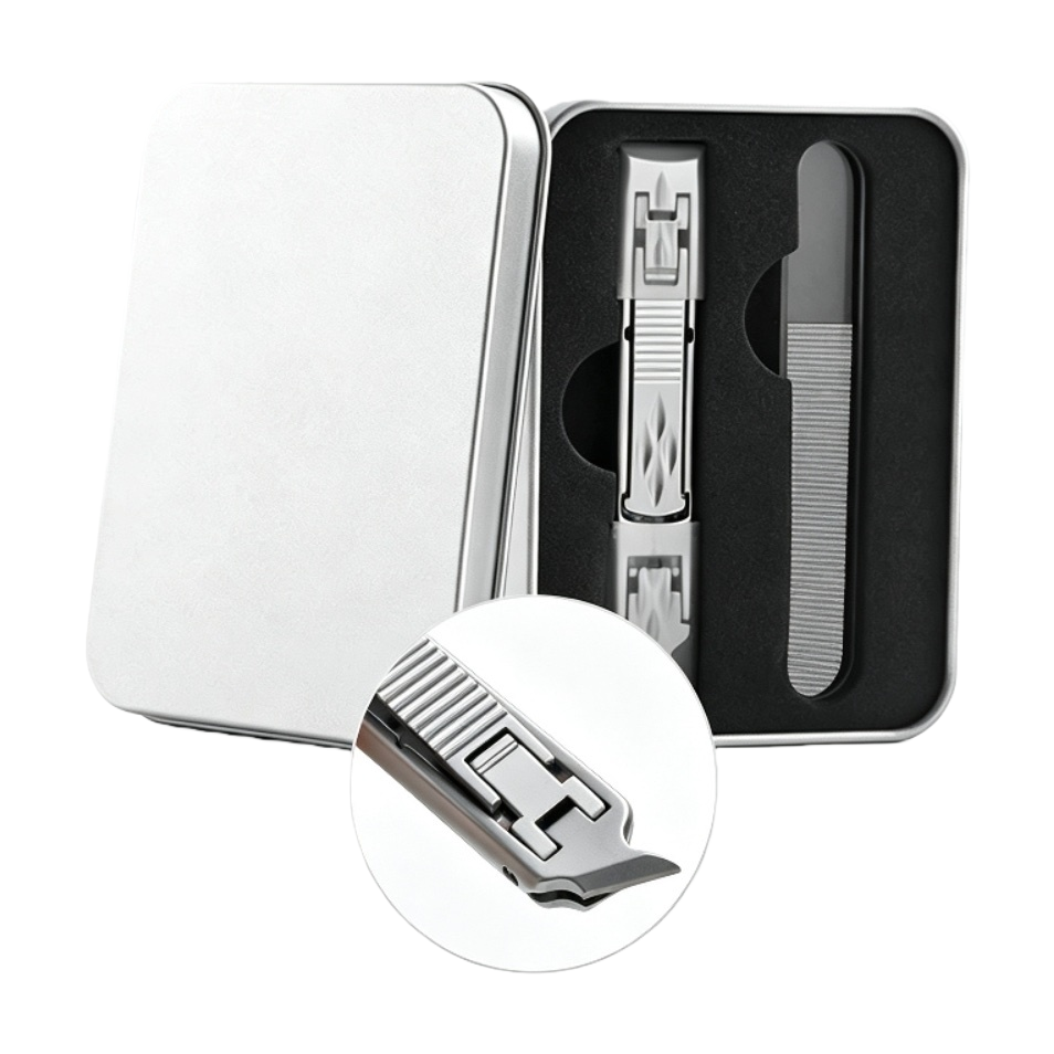 Caja de regalo de metal plateado kit de herramientas de manicura retoque de uñas corte de uñas corte de uñas artículos de belleza kit regalo Item Picture