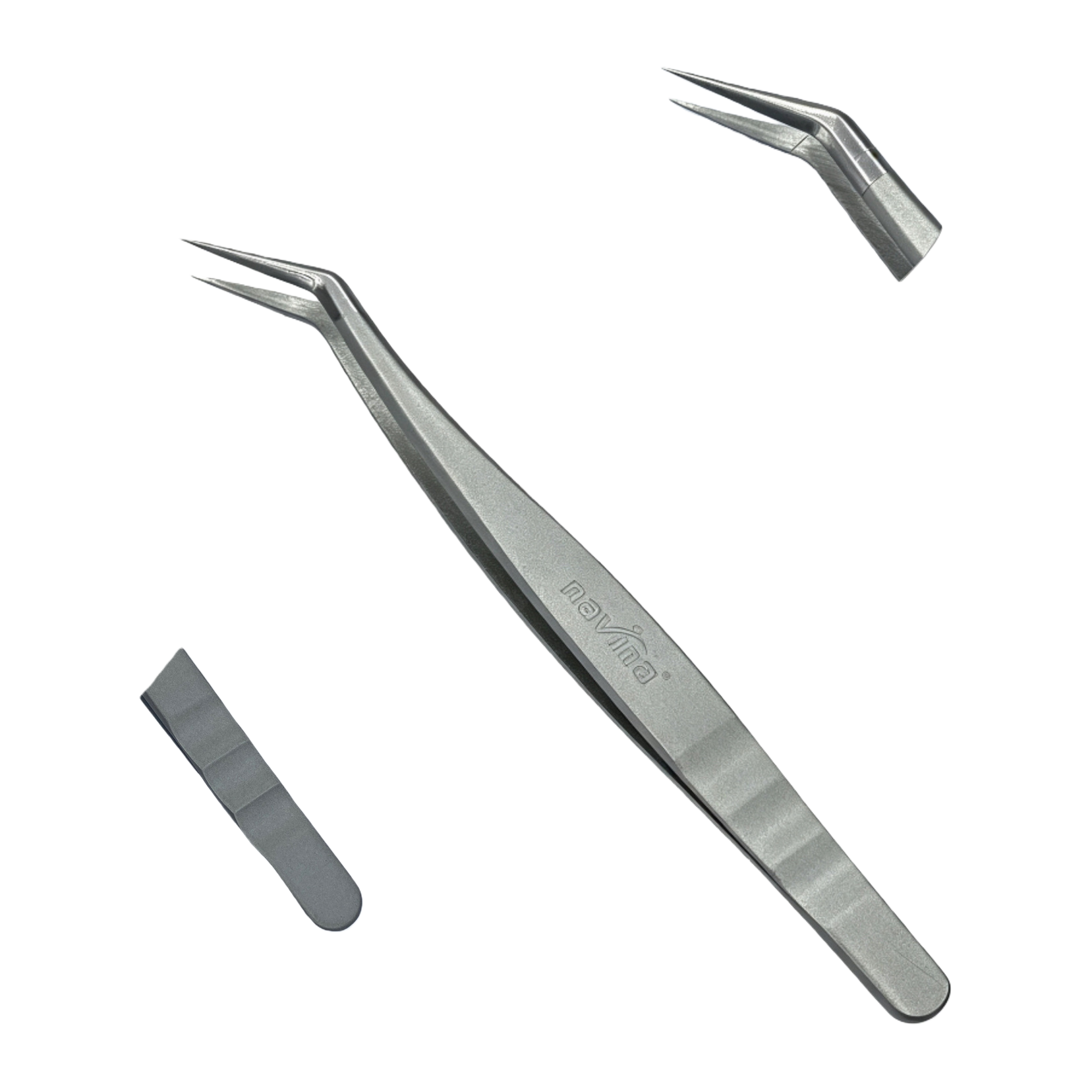 Professional metal tweezers, a meticulous eyebrow shaping and beauty tool, are silver, durable and multi-purpose Item Picture