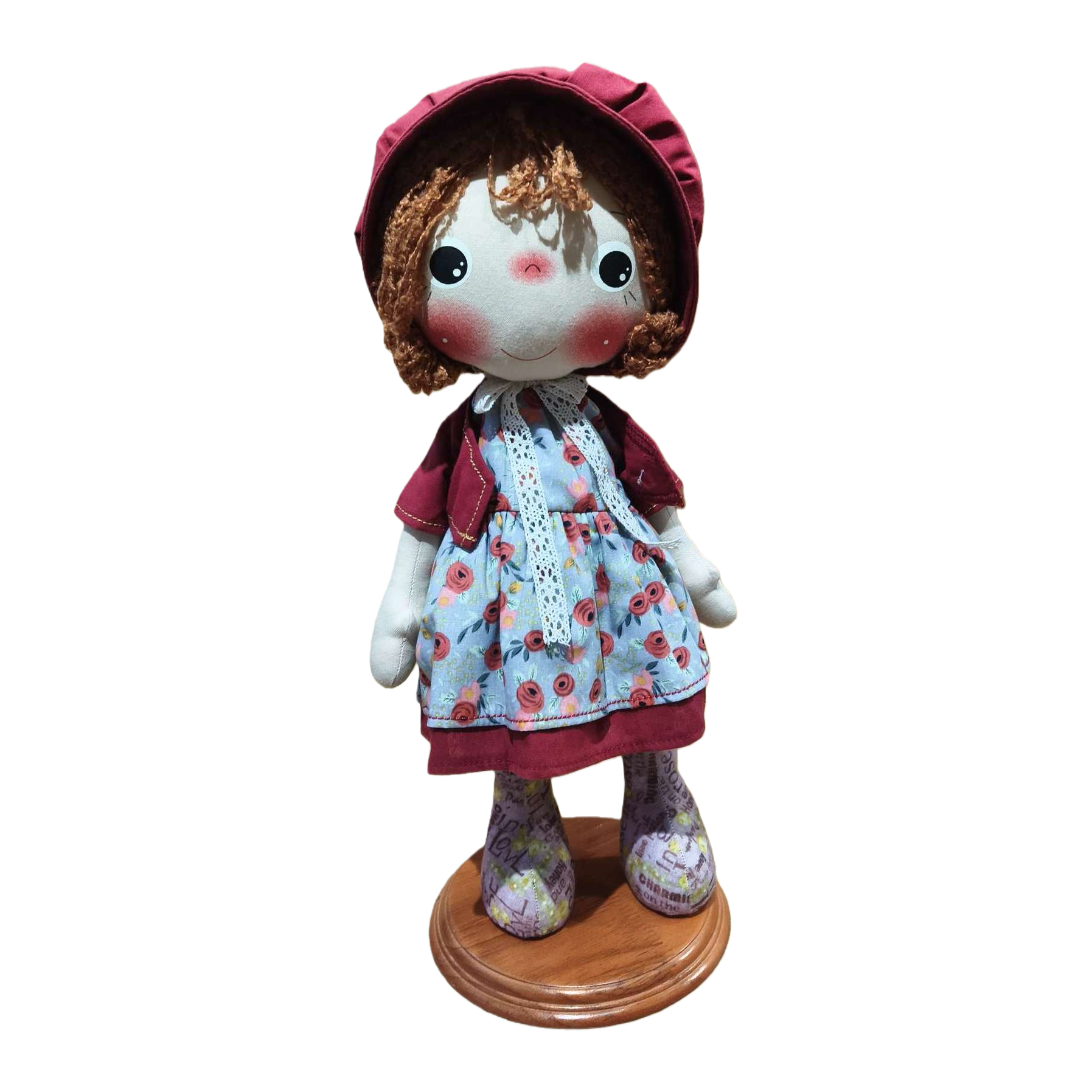 Cute red hat doll, hand-embroidered children's doll, festival gift collection ornament Item Picture