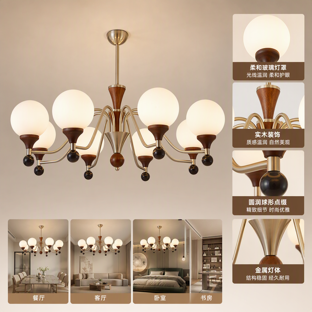Modern and simple household chandeliers, creative lighting fixtures for living rooms, bedrooms and dining rooms, warm lighting design Application Scenario