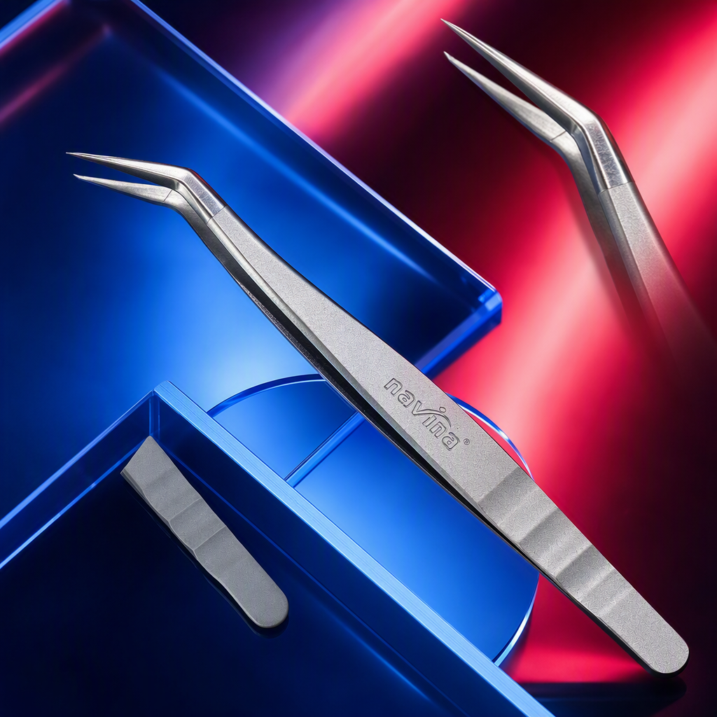 Professional metal tweezers, a meticulous eyebrow shaping and beauty tool, are silver, durable and multi-purpose Specification image