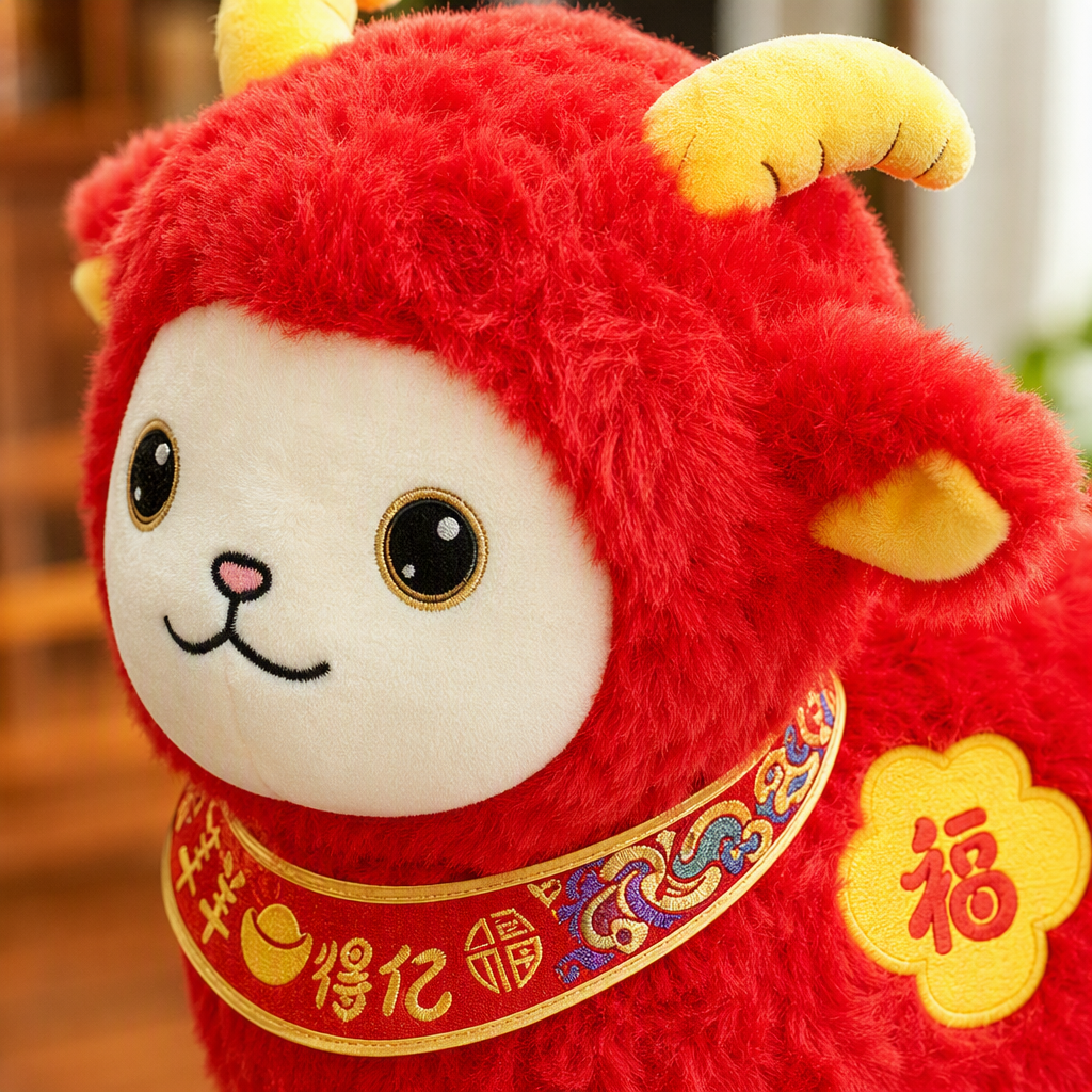 Fuyao oro brillante rojo peluche oveja muñeca, artículos de regalo de boda juguetes Application Scenario