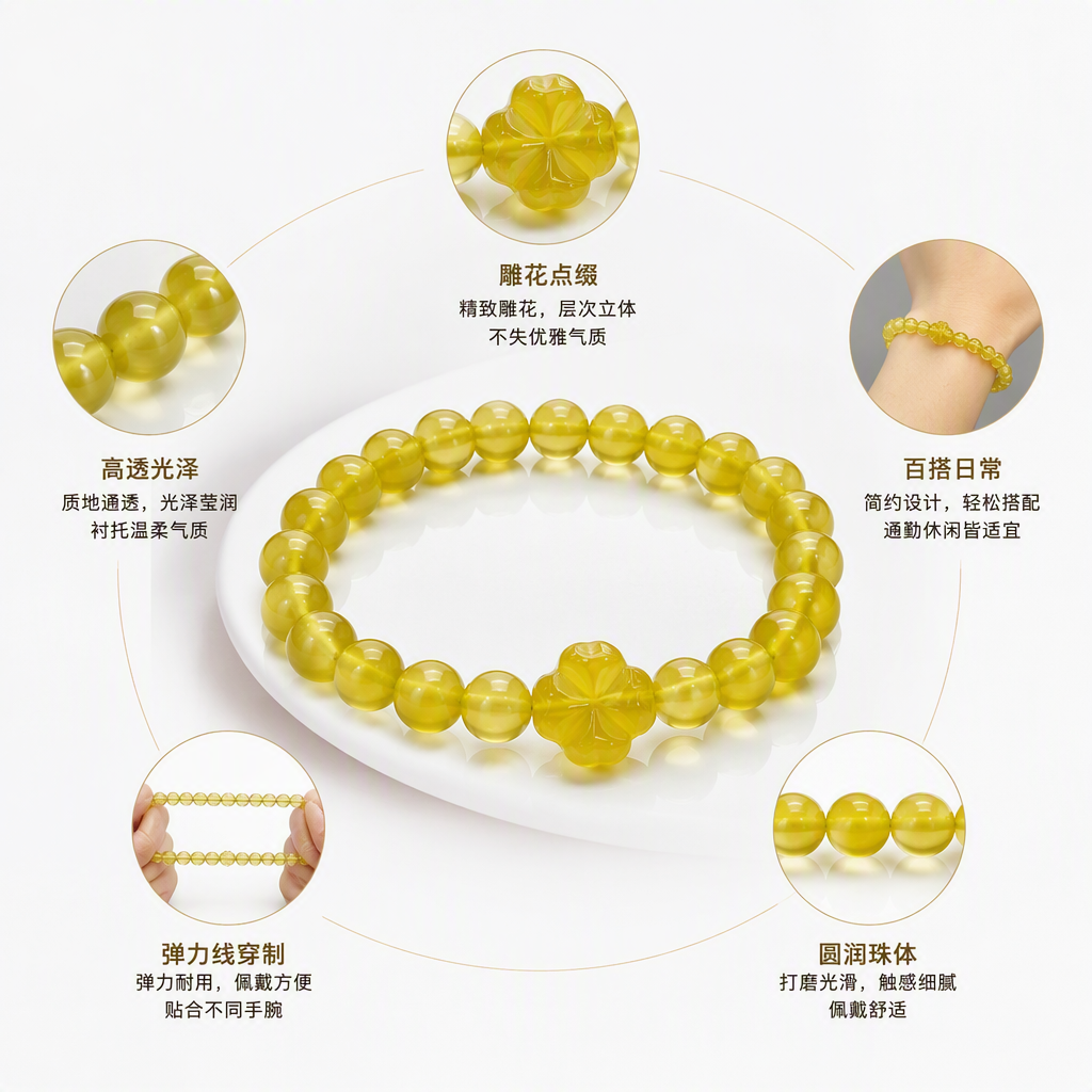 Natural Xiuyan jade and golden jade 8mm round bead bracelet, with a golden and high-end style. It's a gift for your girlfriend and best friend on Mother's Day details Picture