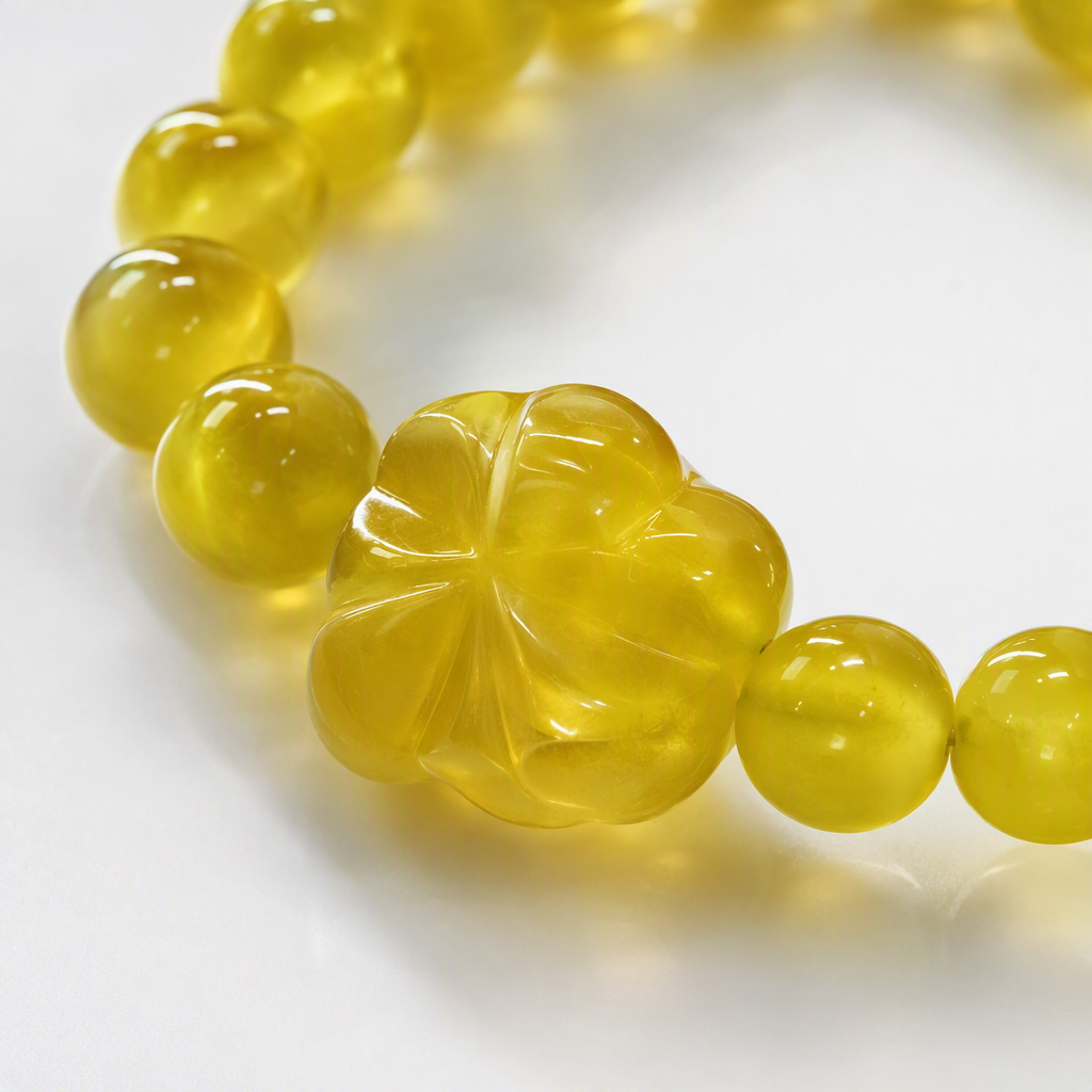Natural Xiuyan jade and golden jade 8mm round bead bracelet, with a golden and high-end style. It's a gift for your girlfriend and best friend on Mother's Day Specification image