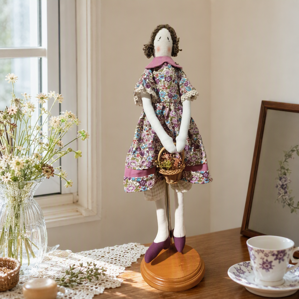 Cute flower dress doll, handmade fabric doll, children's gift, birthday and festival gift, collectible details Picture